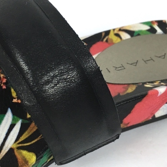 TAHARI Slide Sandals Leather Floral 2 Strap Playful Open Toe Slip On Shoe Size 6 - Picture 8 of 9